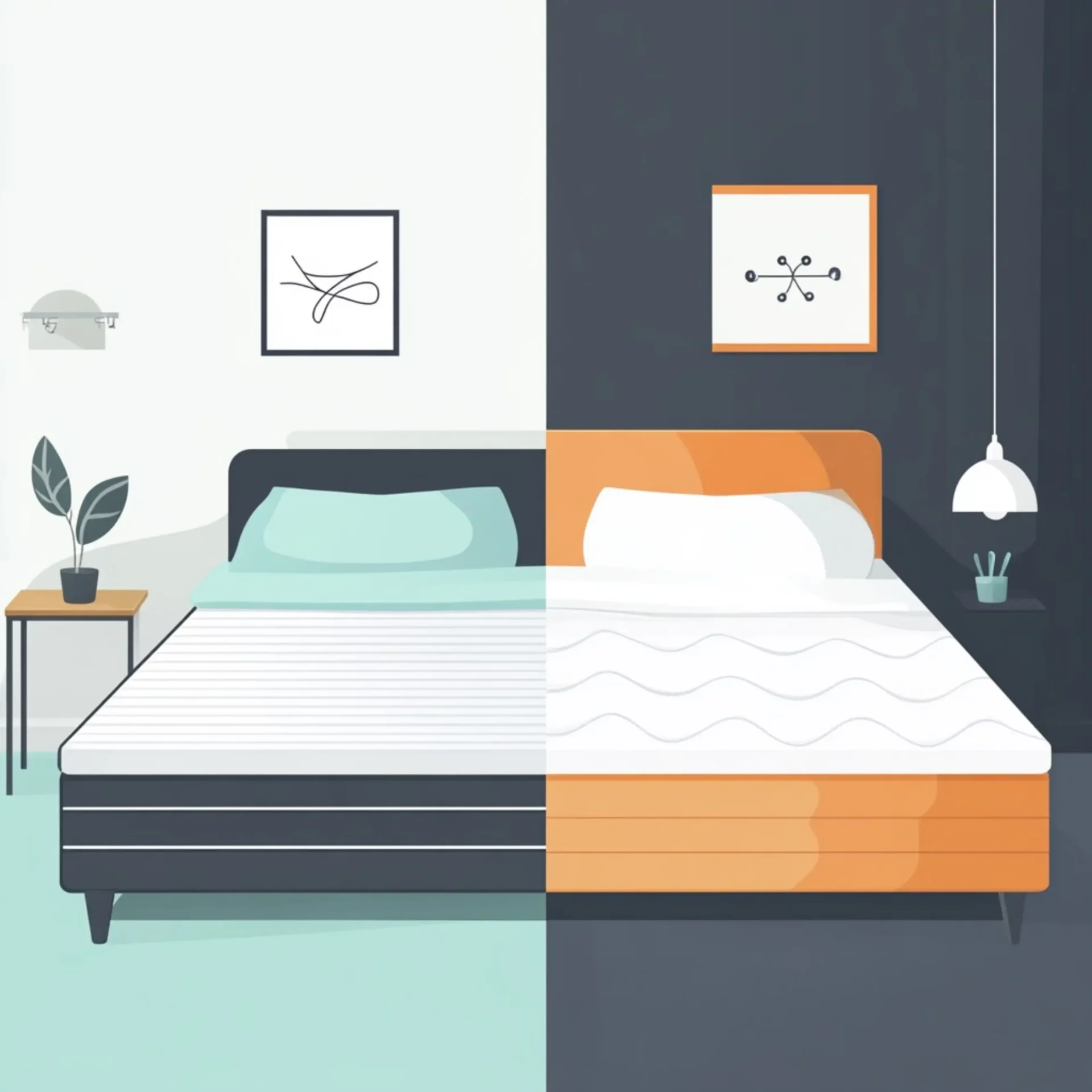 firm or soft mattress and bed