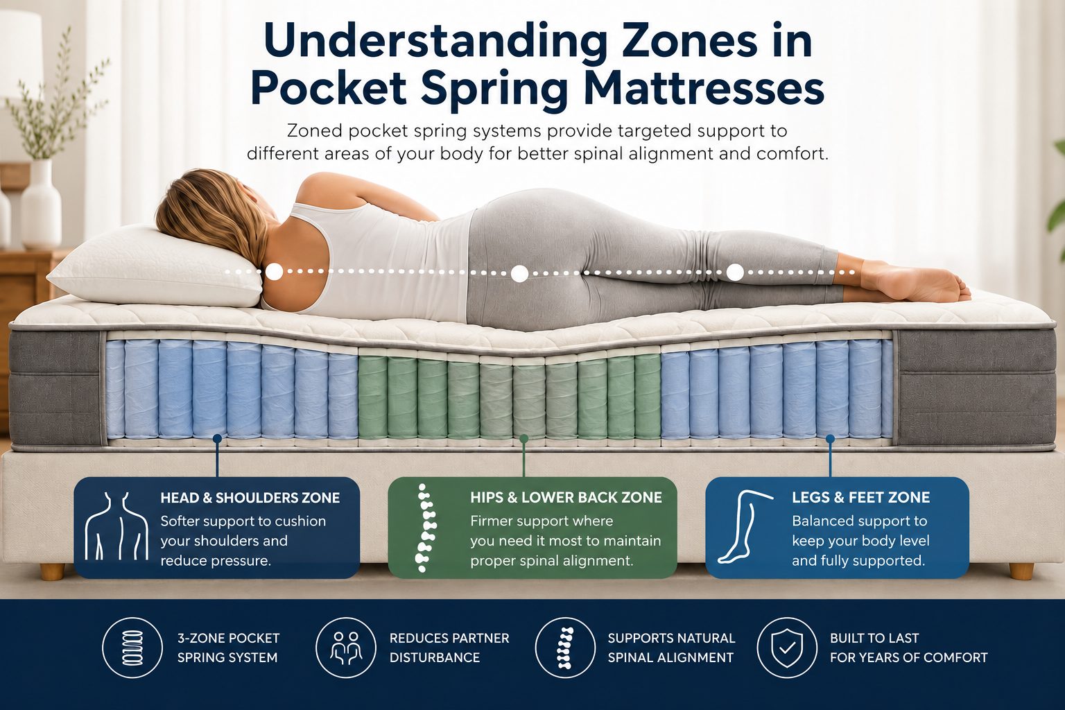 Understanding 3-Zone and 5-Zone Pocket Spring Mattresses